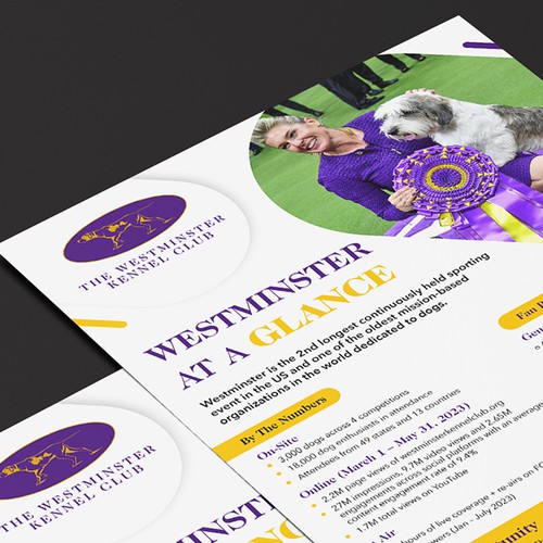 Design Design a Highlight Sheet for the iconic Westminster Kennel Club Dog Show! di Alphabet ♥