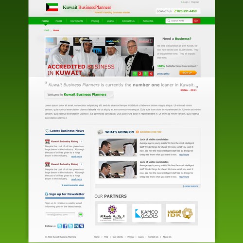 Kuwait Business Planners needs a new website design Diseño de 99 Randy's