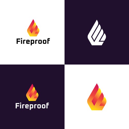 isometric fire logo Design by Orbit Design Bureau