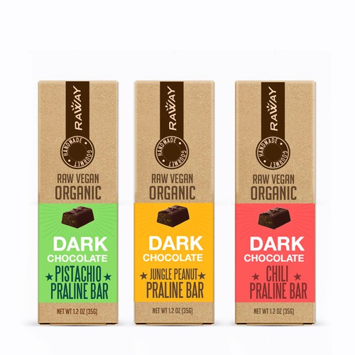 Raway Organic Chocolate needs a powerful, unique design. Design by ✅mwcreativesolutions