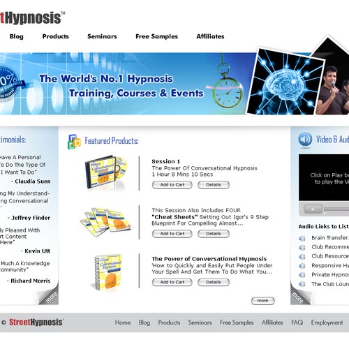 Home Page Design For Hypnosis Website | Web page design contest