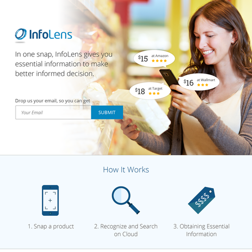 InfoLens Landing Page Contest デザイン by dwiya