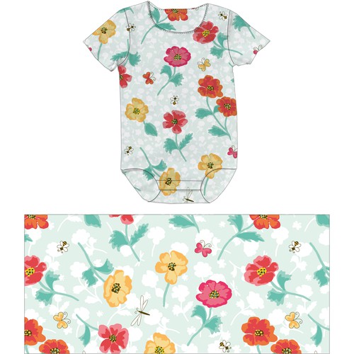 Illustrations to print onto a baby clothing- onesie, nursing cover, headbands, leggings..etc Design by rafapi