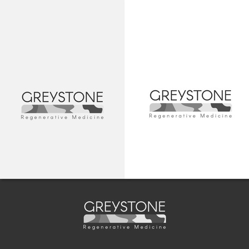 I like the lettering of Greystone here.  And then below Greystone a grey, stone-like structure with mortar or joints in  Design réalisé par AndBenedettiDesign