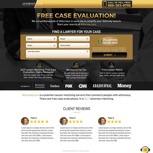 Design a Landing Page for Attorney.com Design by Atul-Arts