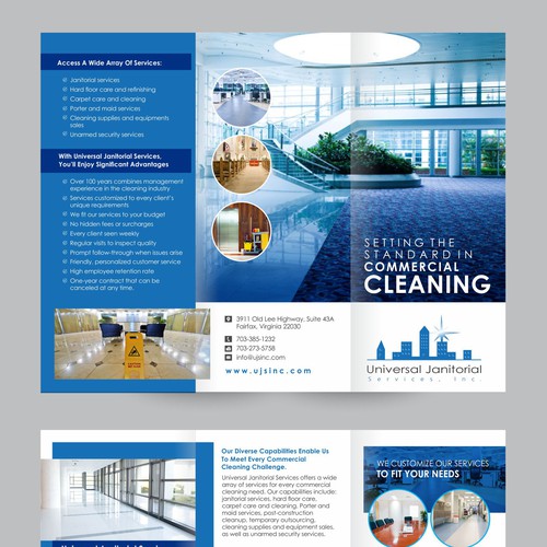 Brochure for an established commercial cleaning business Design by Dzine Solution