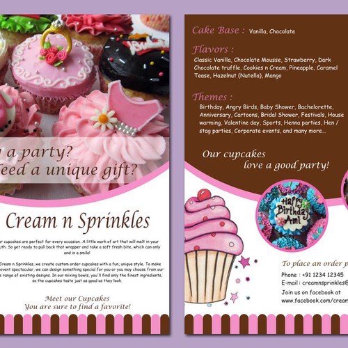 Cupcake Flyer for Cream n Sprinkles Design by CountessDracula