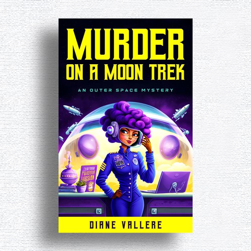 Create a book cover for a humorous outer space cozy mystery series Design by Designtrig