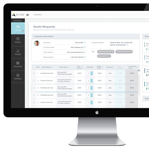 UI/UX Design for a Price Quoting Software Design by teoser