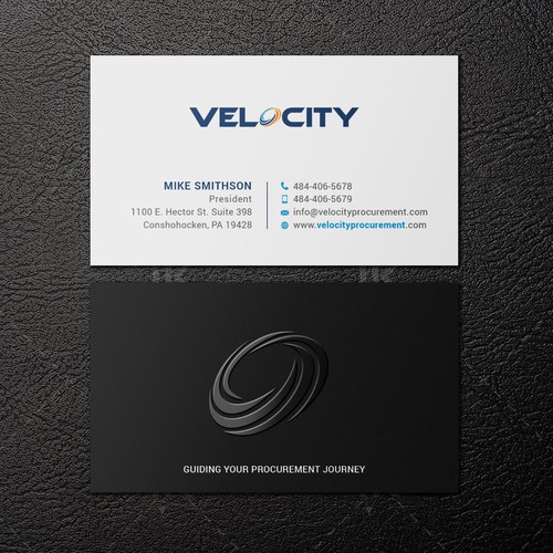 Velocity Procurement - Logo Rebranding - Business Card Design Design by IK_Designs