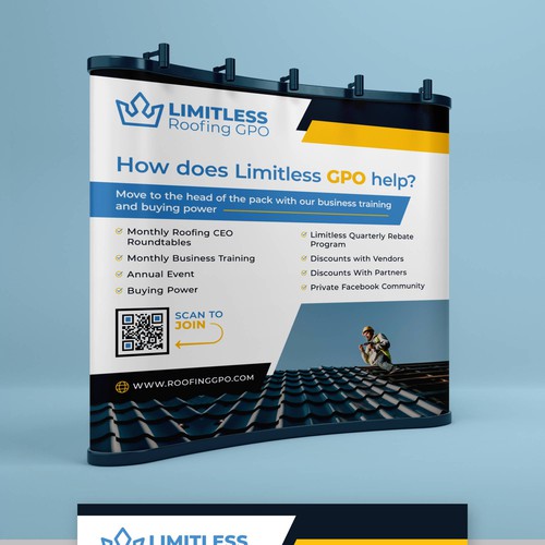 Design a tradeshow backdrop for roofing buying group Design by DezinDragonz