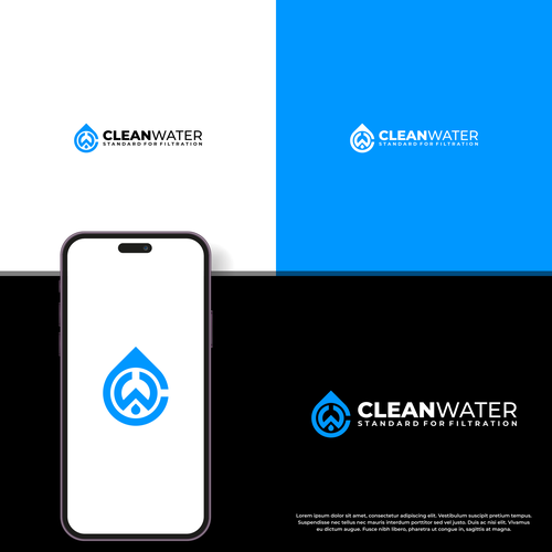 Simple Clean Logo for Water Filtration Company Design by A B I G A I L™