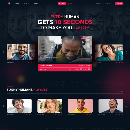 Homepage for website to make you laugh Design by Alex Klochko