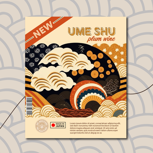 JAPANESE UME SHU Label design for lady 25-30 Design by KariJeaux