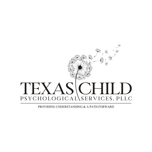 Hand-drawn dandelion logo for child psychologist Design by ms.logolady