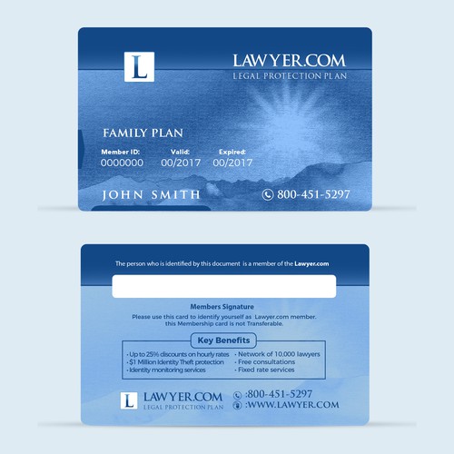 Lawyer Com Membership Card Wettbewerb In Der Kategorie Sonstige Werbematerialien 99designs