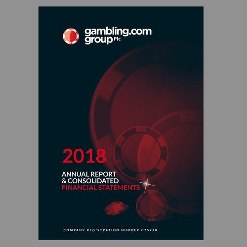 Annual Report Cover for Gambling.com Group Diseño de Marco Davelouis