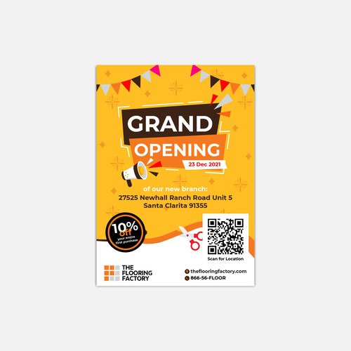 Grand Opening Flyer Design réalisé par 2thumbs