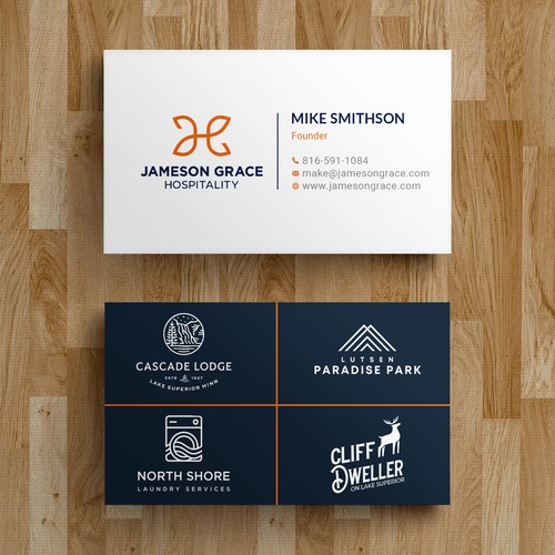 Create a modern and clean business card for a parent company with 4 subsidiaries Design by Roni_