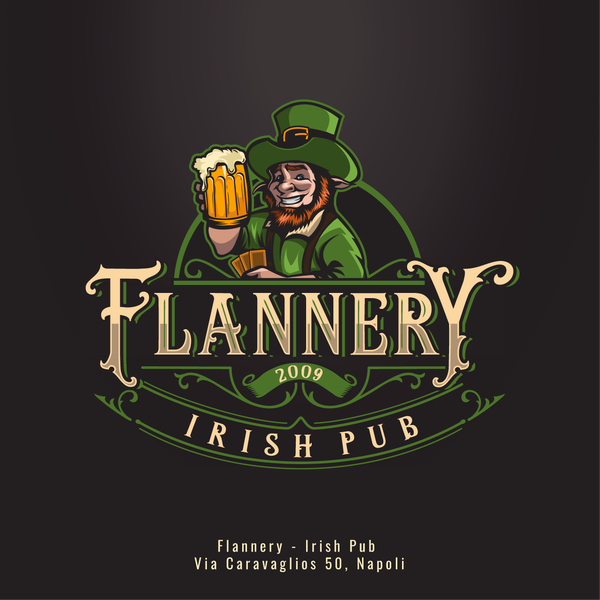 Flannery, Irish Pub | Logo design.