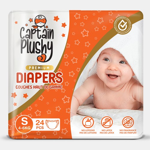 Packaging for playful baby diapers brand Design by Rajith Shantha