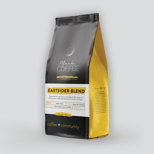 Black Coffee Bags Ontwerp door KimLathe