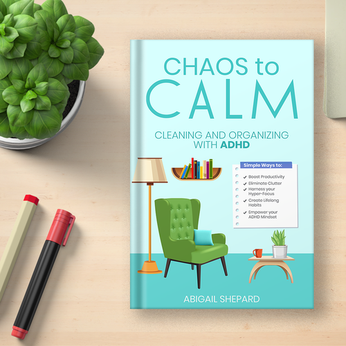 Simple and Empowering book cover for cleaning and organizing Diseño de Knorpics