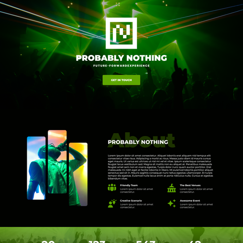 Create a crazy bizarre landing page design for an experiential events company Design by ALKAA Studio