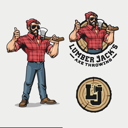 New logo with character design for Axe Throwing facility Design by Ammar elkapasa