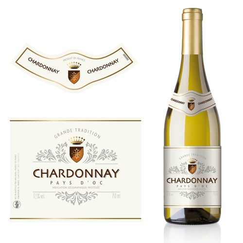 Burgundy Type Label / Chardonnay Design by michelange