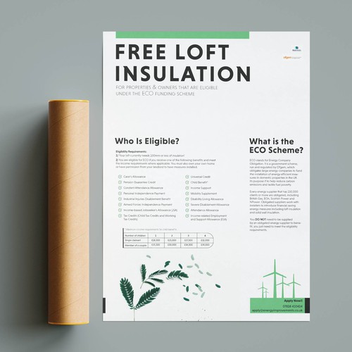 Flyer for free loft insulation Design by Saeed_Ali