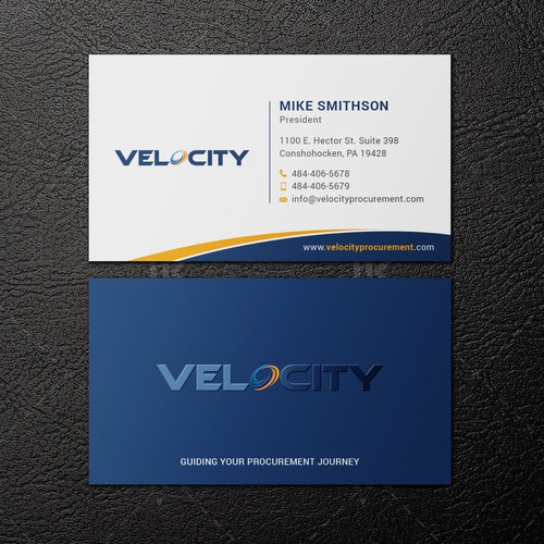 Velocity Procurement - Logo Rebranding - Business Card Design Design by IK_Designs