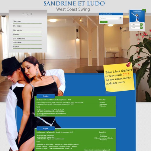 Créez le/la website design suivant(e) pour Connexion Swing