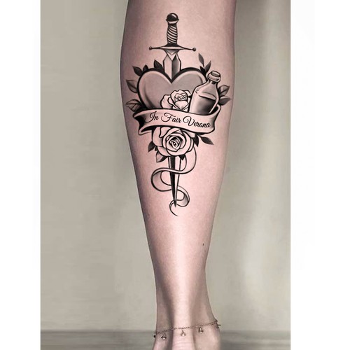 Design a Romeo and Juliet tattoo for a hopeless romantic-ontwerp door LunaMia