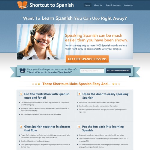 Design di Create the next website design for Shortcut to Spanish di Gendesign