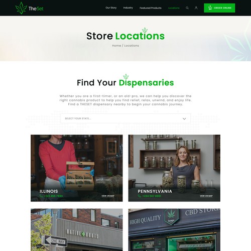The Set dispensary Website Design Design by CREATIVE PIXXLES
