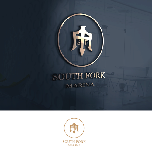 Design logo for newest and greatest mega-yacht marina in yachting capital of world.  Onward work. Design by ManevaDesigns