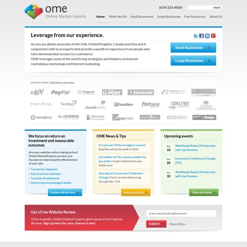 website design for Online Market Experts  Design by daydreamer99