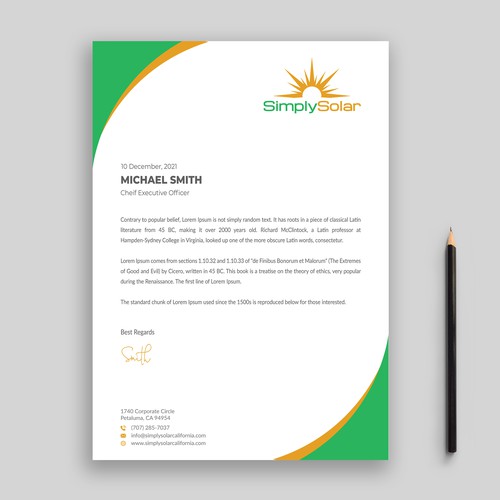 "Renewable Energy Company Letterhead" Design by Rifat Sarkar