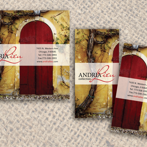 Create the next business card design for Andria Lieu Réalisé par pecas™