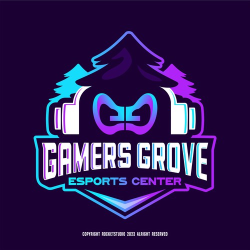 Logo for a casual and competitive esports video game center Diseño de rocketstudio
