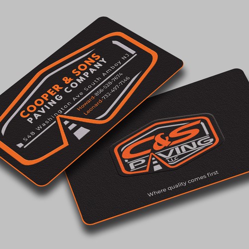 We are an asphalt paving company  card with character, style, stands out from everyone nothing bland no white ,add stuff-ontwerp door Allin1 design