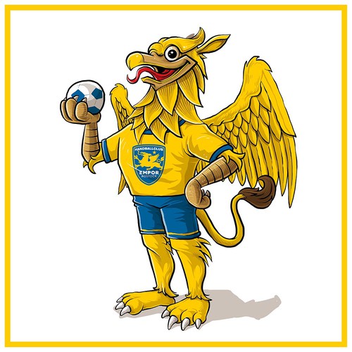 Maskottchen-Design für einen Handballverein für sportaffine Zielgruppe - Mascot design for a handball sportsclub - Design by SukArt0en