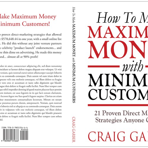 New book cover design for "How To Make Maximum Money With Minimum Customers" Diseño de line14