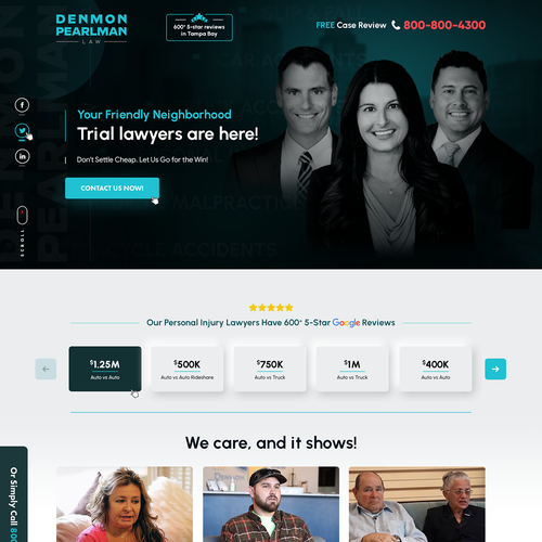 We need a modern and sleek updated web design for our personal injury law firm Design by Bulls EYE