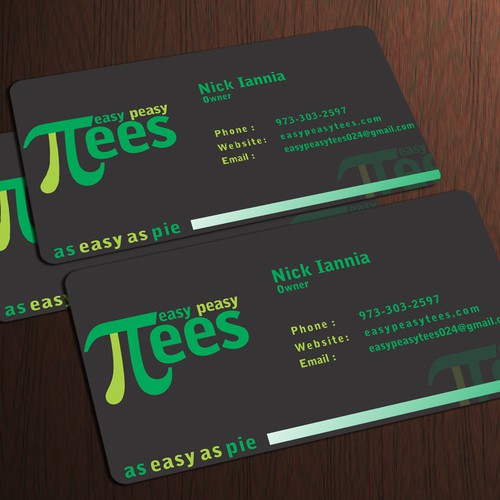 Business Card for Easy Peasy Tees Design por Jenzelei™
