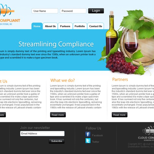 Help Cloud Compliant Distribution Systems, Inc. with a new website design Design by kapila