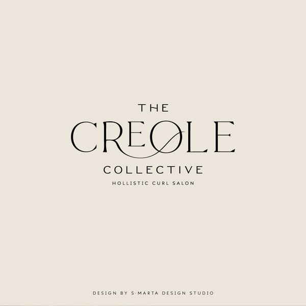 Curly hair care salon logo