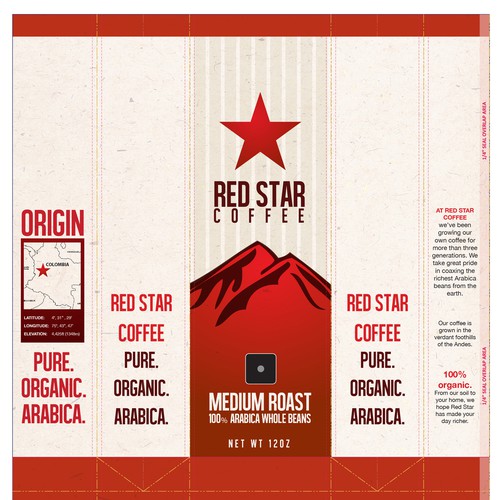 Create the next packaging or label design for Red Star Coffee Design by Toanvo