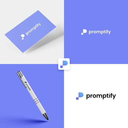 Modern, Simple and Sleek Logo for Promptify.com Design by Less & Better.